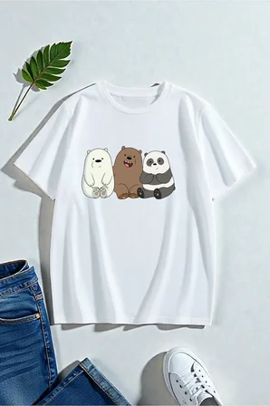 Unisex Kafadar Ayılar Tasarım Tshirt