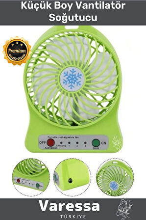 Premium Seri 3 Kademeli Sessiz Taşınabilir Mini Fan Şarjlı Pervaneli Soğutucu Küçük Vantilatör