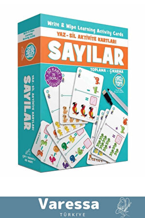 Özel Eğitici Set Serisi Zeka Geliştirici 4 İşlem Eğlence Matematik Sayılar Yaz Sil Aktivite Kartları