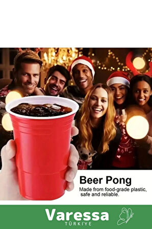 Premium Seri Eğlenceli Özel Gün Beer Pong Renkli Büyük 12 Toplu Oyun Bardağı