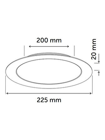 İnoled Inoled 18W Yuvarlak Sıva Altı LED Panel 3000K Günışığı