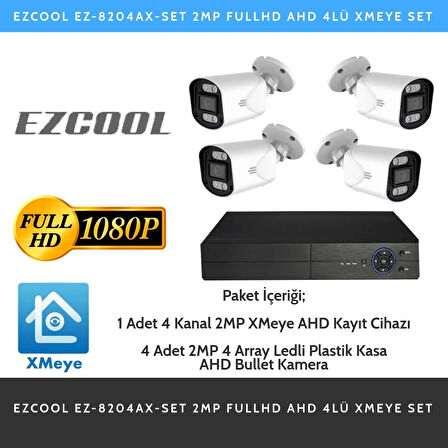 TEKNOTEG - EZCOOL EZ-8204AX-SET 2MP FULLHD AHD 4LÜ XMEYE SET