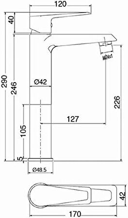 Penta Nova Yüksek Lavabo Bataryası 4901H – Modern Tasarım, Konforlu Kullanım
