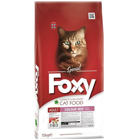 Foxy 30/12 Colour Mix Renkli Taneli Kedi Maması 15 Kg