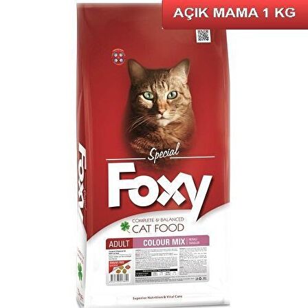 Foxy 30/12 Colour Mix Renkli Taneli Kedi Maması 1 Kg AÇIK