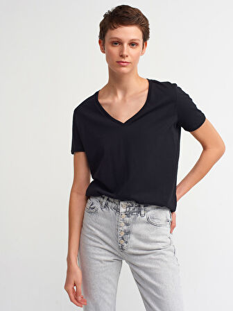 3470 DİLVİN T-SHIRT V YAKA BASİC