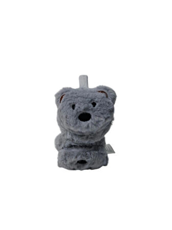 Spteks Kepp Model Unisex Çocuk Gri Renk Ayıcık Figürlü Sıcak Tutan Kışlık Peluş Kulaklık