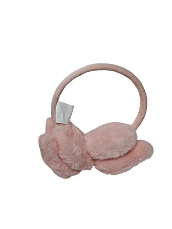 Spteks Kepp Model Kız Çocuk Pembe Renk Kedi Figürlü Sıcak Tutan Kışlık Peluş Kulaklık