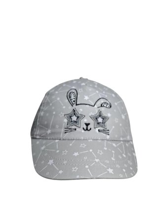 Spteks Kitti 1-4 Yaş Kız Çocuk Gri Renk Baskı Desen Figürlü Şık Ve Rahat Yazlık Kep Şapka