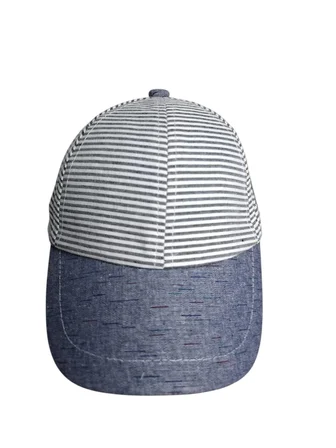Spteks Kitti 1-3 Yaş Erkek Çocuk Gri Renk Çizgili Desen Arma Figürlü Yazlık Rahat Kep Şapka
