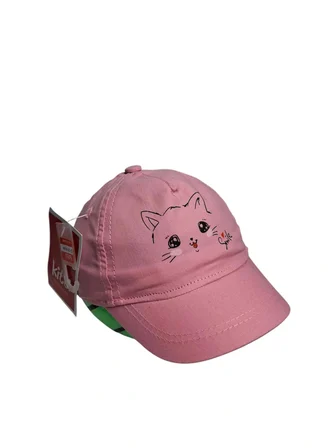 Spteks Kitti 0-18 Aylık Kız Çocuk Pembe Renk Baskı Figürlü Rahat Ve Şık Yazlık Şapka