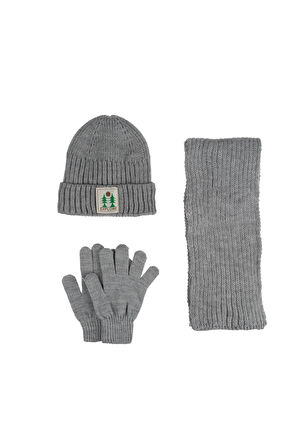 Kitti 9-15 Yaş Erkek Çocuk Atkı Bere Eldiven 3'lü Takım 24180