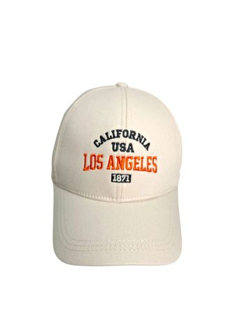 Spteks 4-8 Yaş Erkek Çocuk Bej Renk Los Angeles Nakışlı Ve Figürlü Rahat Yazlık Kep Şapka