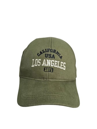Spteks Kitti 4-8 Yaş Erkek Çocuk Haki Renk Los Angeles Nakışlı Figürlü Rahat Yazlık Kep Şapka