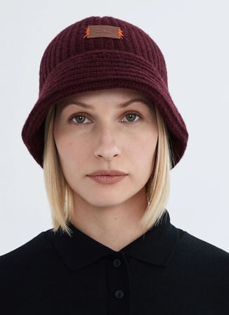 Nordbron Koyu Bordo Kadın Şapka Jucki Knit Bucket Hat