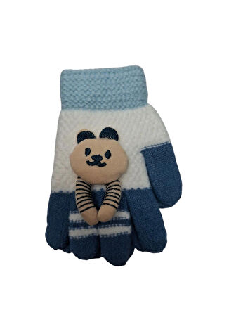 Spteks Kitti 3-6 Yaş Erkek Krem Renk Anaokulu Maskot Figürlü Kışlık Örme Eldiven