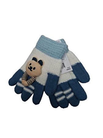 Spteks Kitti 3-6 Yaş Erkek Krem Renk Anaokulu Maskot Figürlü Kışlık Örme Eldiven