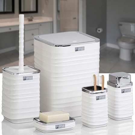 Okyanus Home Luna Kare 5’li Banyo Seti - Beyaz