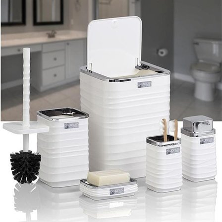Okyanus Home Luna Kare 5’li Banyo Seti - Beyaz