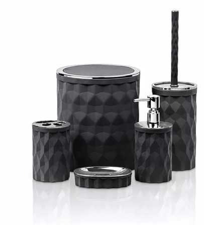 Kosova Diamond 5'li Banyo Seti Antrasit/Krom OKY-1302 Dmd-04 