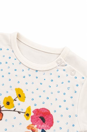 %100 Pamuk Kız Bebek Çocuk Şortlu Takım Çiçek Desenli 372274