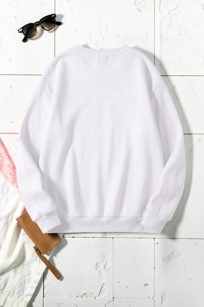 Unisex Yoncakalp Baskılı Bisiklet Yaka Sweatshirt