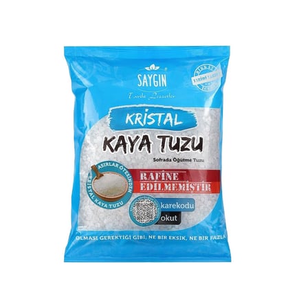 Saygın Kristal Kaya Tuzu - Sofrada Öğütme 500 gr 2 Adet + Değirmen 110 gr