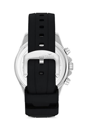 Ferro FM11379DWT-J Quartz Çelik Silikon Siyah 46 mm Erkek Kol Saati