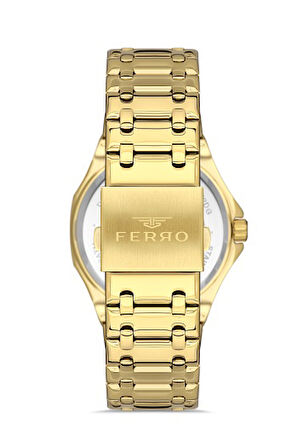 Ferro F11290A-B 42 mm Quartz Çelik Altın Rengi 42 mm Erkek Kol Saati  