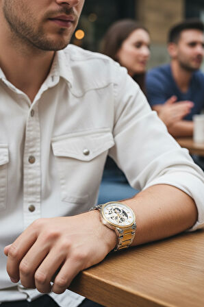 Ferro Gold Gümüş Çelik Kordon Erkek Kol Saati LF31399A-D