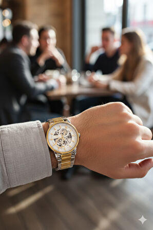 Ferro Gold Gümüş Çelik Kordon Erkek Kol Saati LF31399A-D