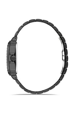 Ferro Quartz Çelik Siyah Köşeli Kasa 40 mm Erkek Kol Saati
