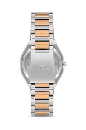 Ferro Quartz Çelik Rose/Gri 34 mm Kadın Kol Saati