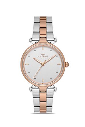 Ferro Quartz Çelik Rose/Gri 32 mm Kadın Kol Saati