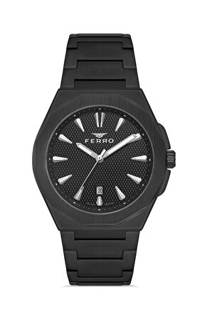 Ferro F11498AWT-G Quartz Çelik Siyah 43 mm Erkek Kol Saati