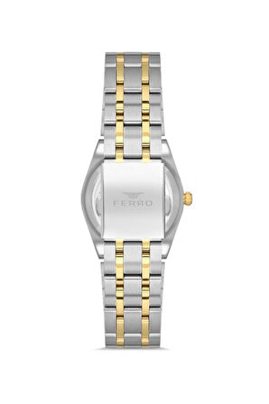Ferro Quartz Çelik Altın/Gri 32 mm Kadın Kol Saati
