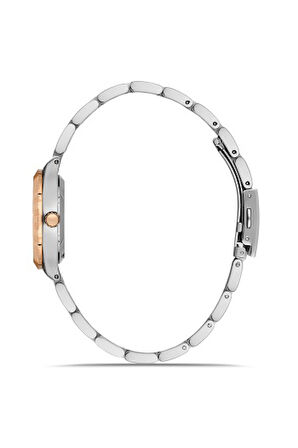 Ferro Quartz Çelik Rose/Gri Lacivert Kadran 32 mm Kadın Kol Saati