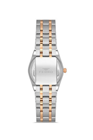 Ferro Quartz Çelik Rose/Gri Lacivert Kadran 32 mm Kadın Kol Saati