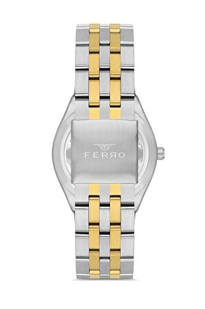 Ferro F11569AWT-D6 Quartz Çelik Altın/Gri Yeşil Kadran 40 mm Erkek Kol Saati