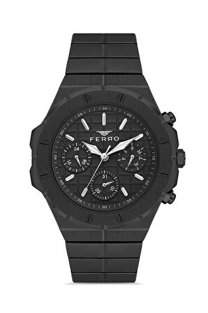 Ferro Quartz Çelik Siyah 42 mm Fonksiyonları Aktif Erkek Kol Saati