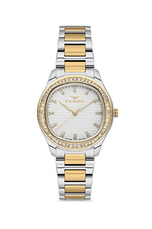 Ferro Quartz Çelik Altın/Gri 33 mm Kadın Kol Saati