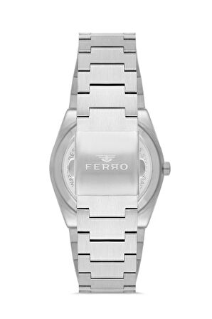 Ferro Quartz Çelik Gri Lacivert Kadran 40 mm Erkek Kol Saati