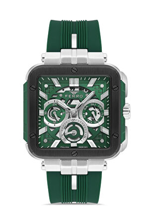 Yeşil Silikon Kordon Erkek Kol Saati FM11572DWT-J6