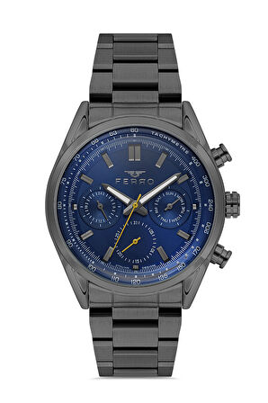 Ferro FM11588AWT-G3 Quartz Çelik Siyah Lacivert Kadran 42 mm Erkek Kol Saati