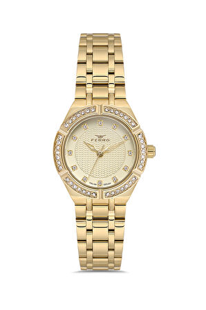 Ferro FL21610AWT-B4 Quartz Çelik Altın Rengi 29 mm Kadın Kol Saati