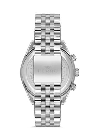 Ferro FM11507A-A3 Quartz Çelik Gri Lacivert Kadran 41 mm Erkek Kol Saati
