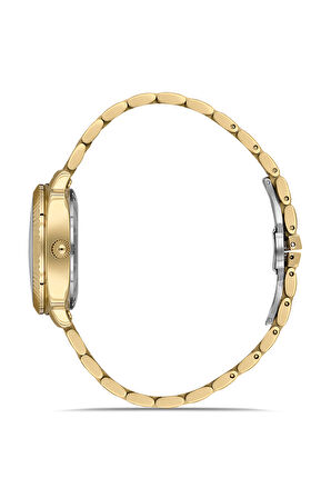 Ferro FL21625AWT-B6 Quartz Çelik Altın Rengi Yeşil Kadran 32 mm Kadın Kol Saati