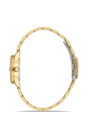 Ferro FL21618AWT-B6 Quartz Çelik Altın Rengi Yeşil Kadran 28 mm Kadın Kol Saati