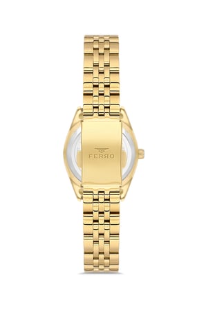 Ferro FL21618A-B Quartz Çelik Sarı 28 mm Kadın Kol Saati