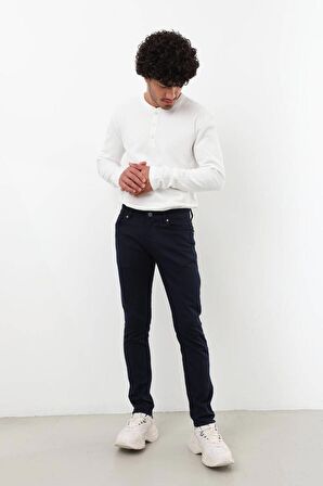 Erkek Jesus Slim Fit Gabardin Pantolon Lacivert